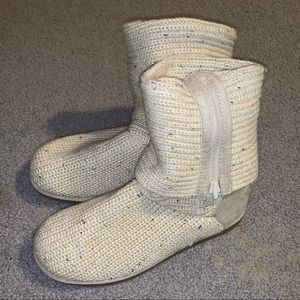 Cream sweater boots